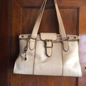 Tan Fossil Leather Satchel